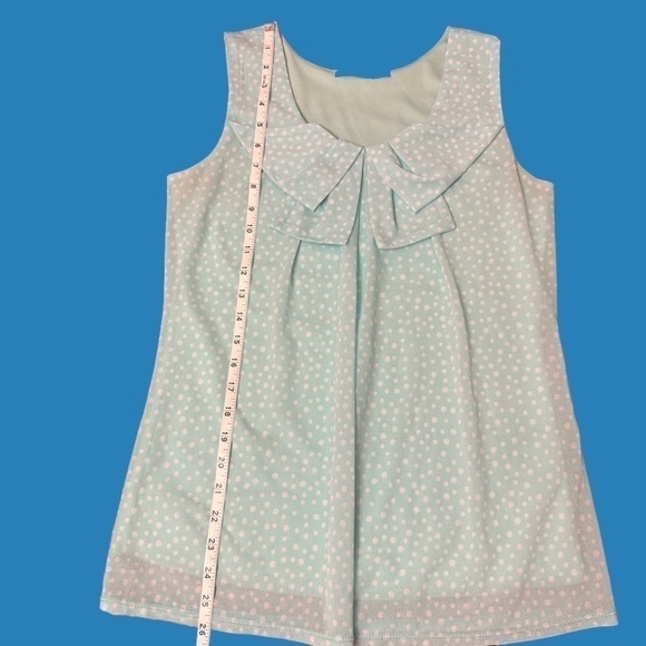 Maurice’s Soft Blue Bow Polka Dot Tank Small S - Picture 7 of 8